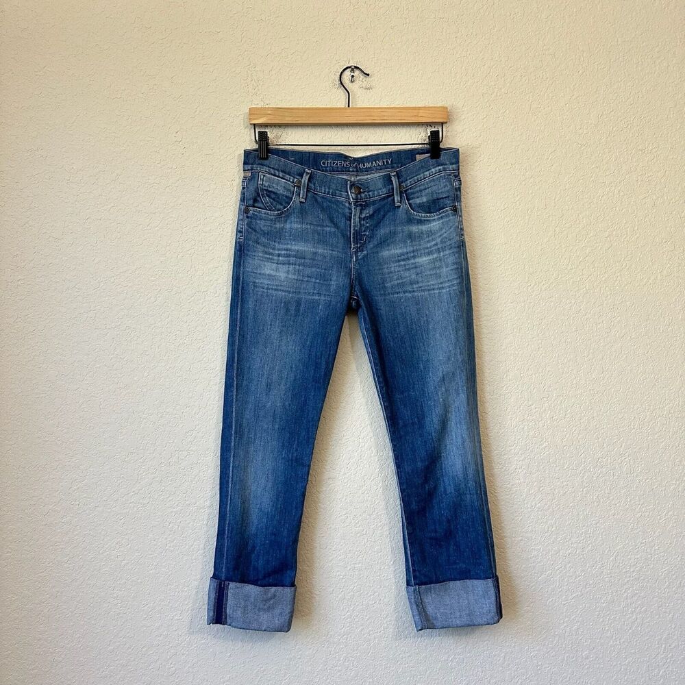 CITIZENS OF HUMANITY Dani Cropped Straight Leg Jeans Low-rise in Blue